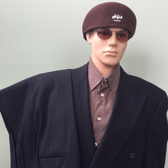 Burberrys Doubled Breasted Black Pinstriped Suit